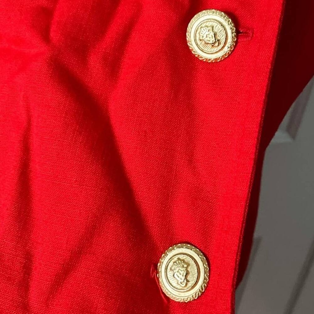Robert Riel Saks Fifth Avenue Vintage Red Duster Dress Size 14 - Picture 6 of 12